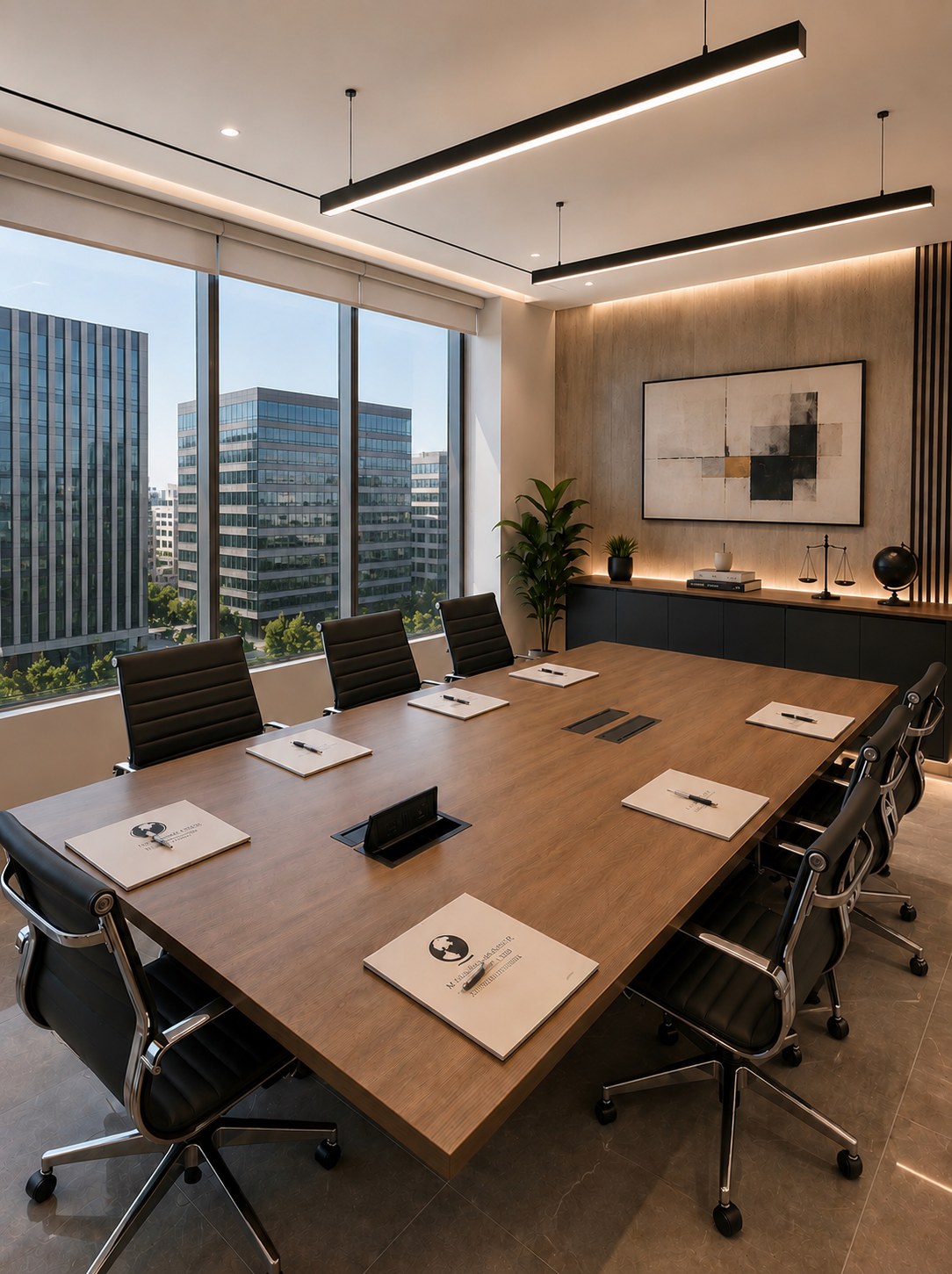 Sala de directorio del estudio Mulki Nader Lawyers & Associates